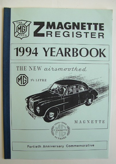 Image for MG Car Club Z Magnette Register 40th Anniversary Yearbook 1954-1994